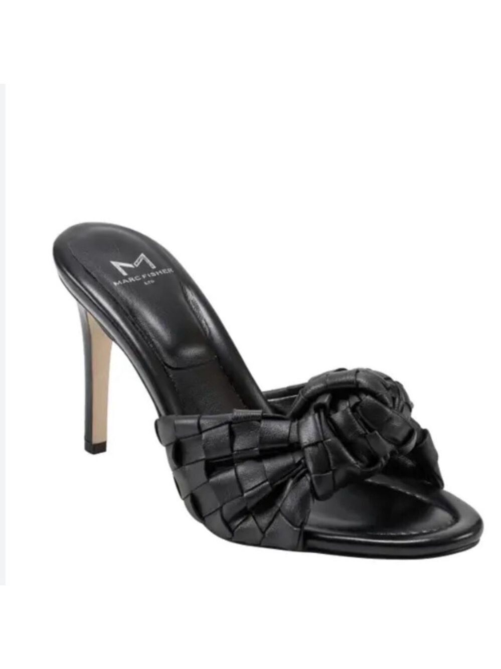 Marc Fisher LTD Women's Janna Woven High Heel Leather Slide Sandal - NWT